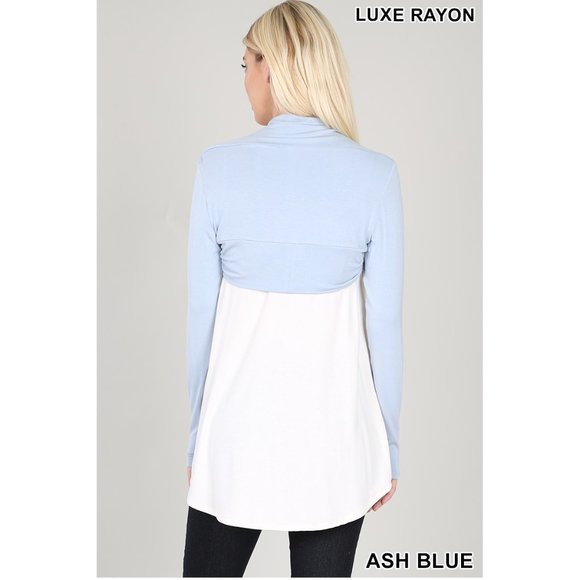 Long Sleeve Bolero Topper with side shirring - Cabernet - Picture 4 of 4